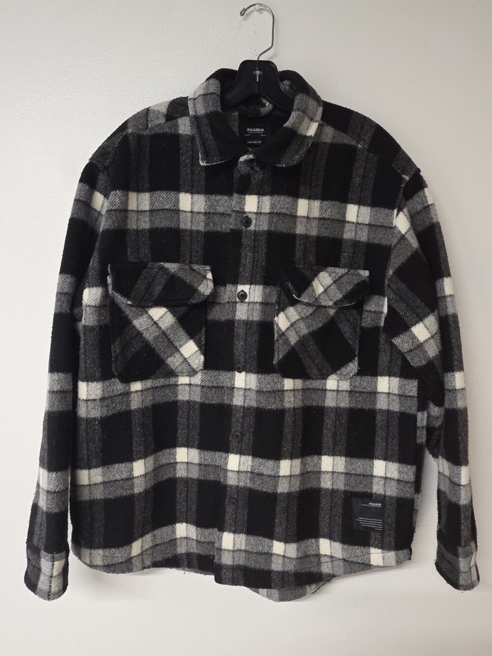Pull&Bear Black and White Plaid Jacket